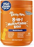 Zesty Paws Dog Multivitamin, Chewable Dog Vitamins and Supplements for Hip & Joints, Skin & Coat, Omega 3 Fish Oil for Dogs- Senior & Puppy Multivitamin - Chicken- 250ct