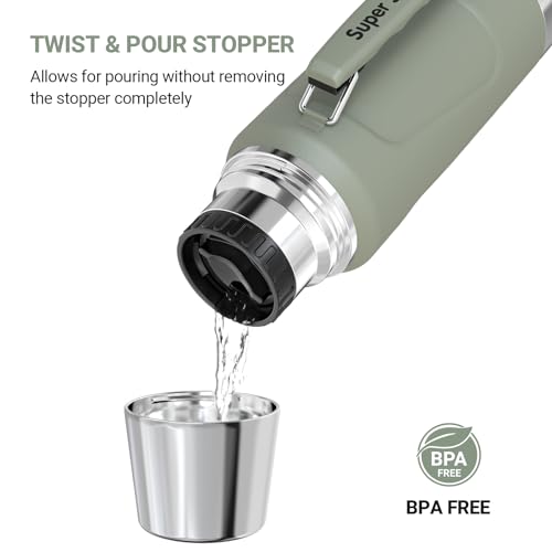 Super Sparrow Stainless Steel Water Bottle - 1500ml - Wide Mouth Vacuum Insulated Flask - BPA-Free ThermosBottle - Leakproof Lid Doubles as Cup - Image 3