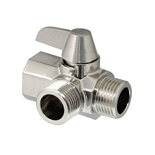 MODONA Shower Arm Diverter Valve, Made of Solid BRASS with BRASS Handle - Satin Nickel - 5 Year Warrantee
