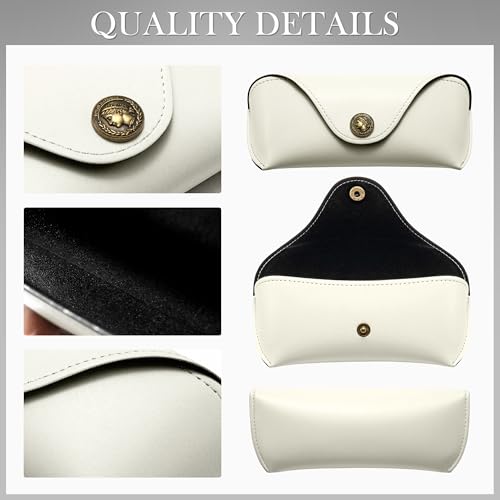 Image of SUNGAIT Vegan Leather Glasses Case Portable Sunglasses Holder Hard Shell Slim Design Travel-Ready