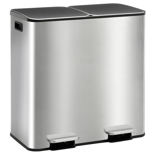 DUMOS 2 x 10.6 Gallon Dual Compartment Trash Can