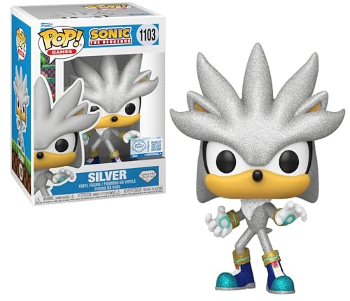 Funko Pop! Games: Sonic – Silver Diamond Glitter Nº1103 | Figura Coleccionable Exclusiva de Vinilo | Edición Especial Fans y Coleccionistas