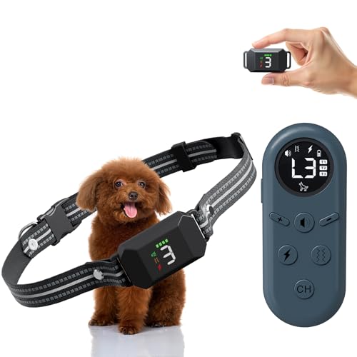 Ultra Small Shock Collar for Small Dogs, Dog Training Collar with Remote for Small & Medium Dogs 5-30lbs, Waterproof, Rechargeable, 1300ft Range, Collar with Beep, Vibration, Safe Shock