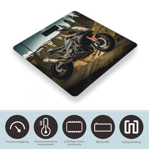 Báscula Digital de Baño Moto Deportiva de Vidrio Templado miniatura 3