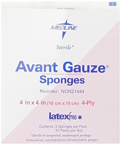 Medline Gauze Sponge Avant 4 Ply, 100 Count