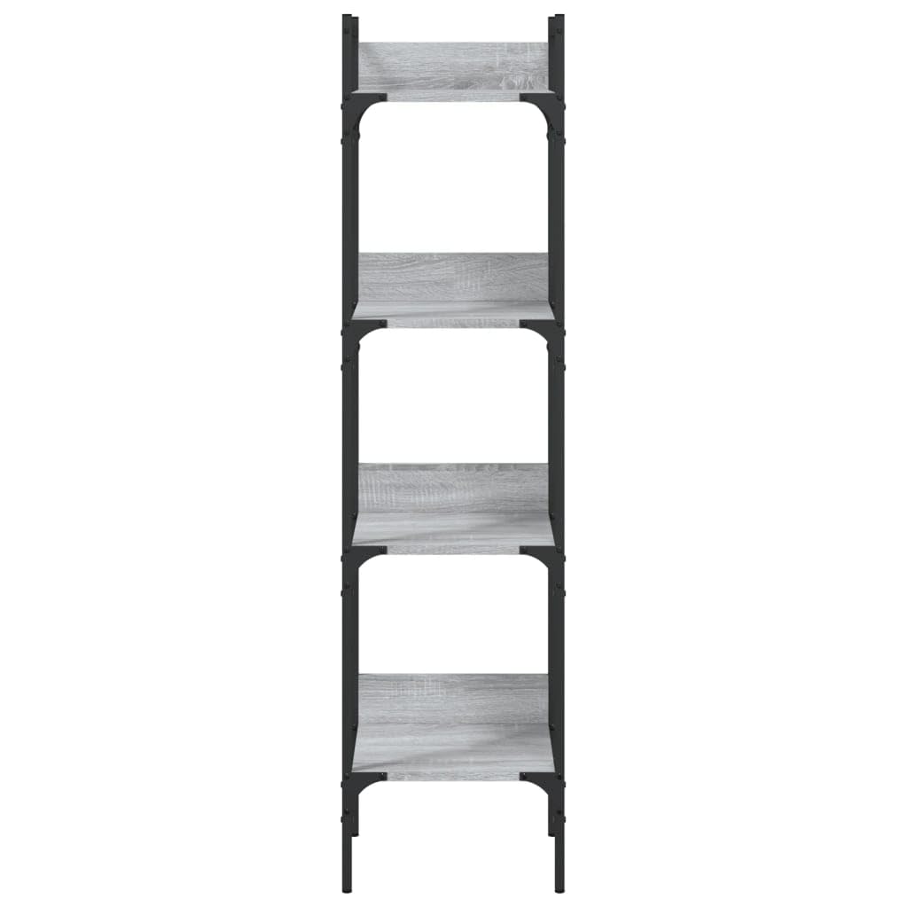 Libreria a 4 Ripiani Grigio Sonoma 35x30x138,5 cm | Scaffale verticale salvaspazio con 4 ripiani a giorno per soggiorno e studio. Struttura stabile in legno e acciaio.