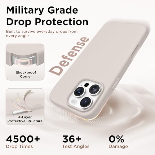Image of GolbinBox Magnetic for iPhone 16 Pro Case, Silicone Cover, Stone