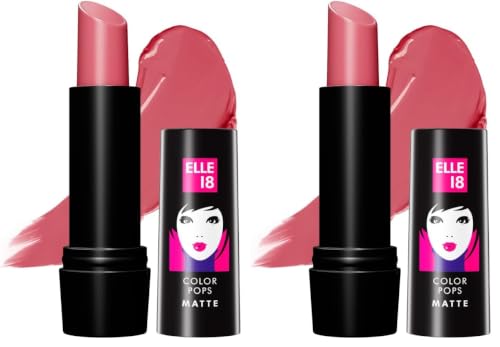 Image of Elle 18 Color Pop Matte Lip Color|| C26|| Coral Diva|| 4.3 g (Pack of 2)