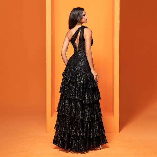 Image of Sexy Formal Dress for Women with Corset and Applique Flower, Slit Gothic Evening Gowns for Wedding & Cocktail, Party