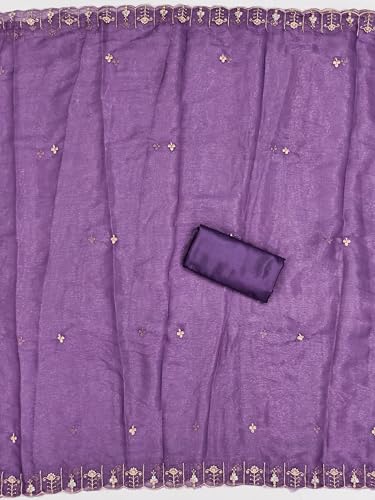 Image of Women's Shimmer Silk Embroidery Work Unstitched Dress Material