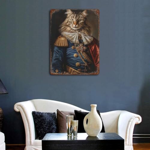Plaque murale rétro en fer chat 03 pour décorer un salon vintage