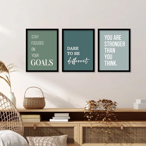 Image of kotart Quote wall Paintings with Frame for Home Decoration - Painting Living Room Bedroom Office hanging frames - Pack of 6 (14X20 Inch, F)