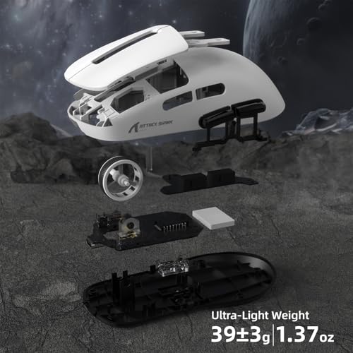 Ratón inalámbrico para juegos ATTACK SHARK R6 blanco Go to product viewer dialog for this item. , ideal para PC de alta precisión. 7