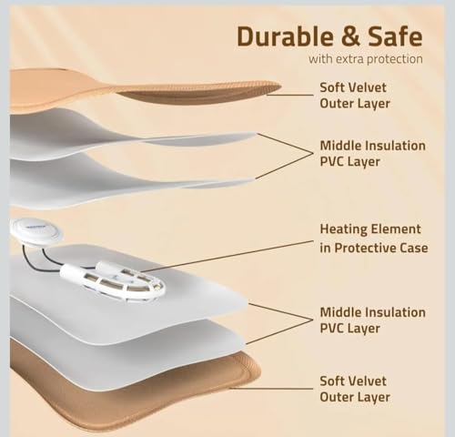 Image of HelloBear Electric Heat Bag | 1-Year Warranty | Beige brown | • Period Cramp Relief • Fast Heating • Warmth Up to 4 Hours • Auto Shut-Off • Leak Proof • Portable • Home, Office & Travel
