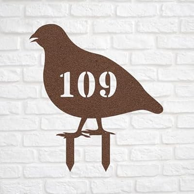 Custom Partridge Sign, Metal Address Plaque, Outdoor House Number Sign, Decorative Hanging Sign for Door/Porch/Patio/Garden/Fence, Funny Welcome Sign, Modern House Numbers, Handmade Gift