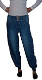 Trendige Damen Jeans im Pluderhosen-Style in used Optik.