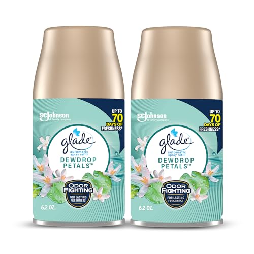 Glade Automatic Spray Refill Dewdrop Petals Scented Air Freshener for Home and Bathroom 6.2 Oz 2 Count