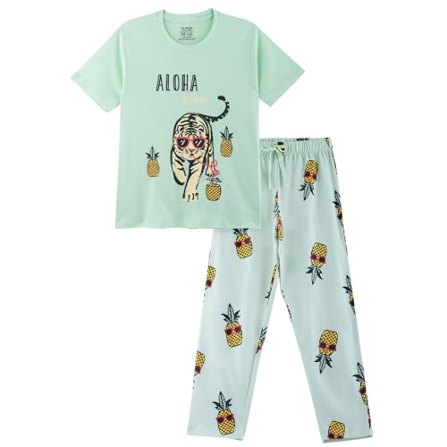 Image of Nap Chief Kids Cotton Night Suit for Boys & Girls, Tshirt & Pyjama Set for Sleepwear