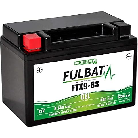 Fulbat Batería moto Gel YTX9-BS / FTX9-BS / WP9BS 12V 8Ah Cover