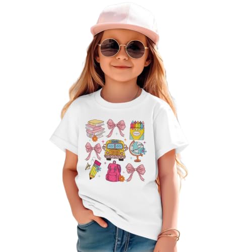 Image of KEKEMI Kid Toddler Girl First Day of School Shirts Kindergarten First /Second /Third Grade T-Shirt Back to School Tee Tops 3-8Y