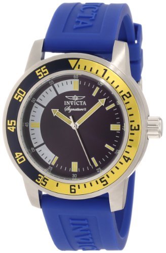 CrN^ Invicta Men's Y jp 7461 Signature Dark Blue Dial Blue Polyurethane Watch v [sAi]