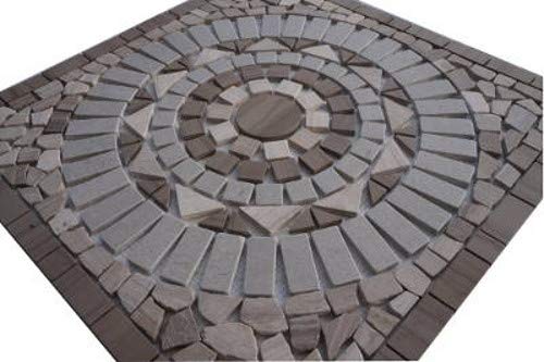 Mosaico de mármol Rosone 60115, 60 x 60 cm, gris y beige, piedra natural