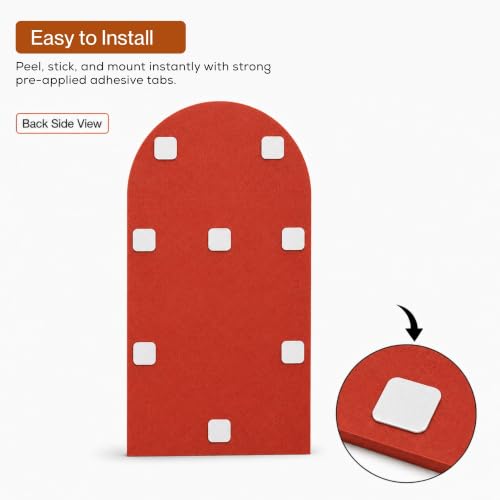 Image of MMT Acoustix Arch Felt Acoustic Wall Panel | Sound Proofing for Room |Premium Acoustic Panel |Pin Board for Wall |Sound Absorbing Panels | Arch Felt Acoustic Wall Panel |Rust| 120 x 60 cm | 1 Pcs