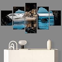 SIGNWIN 5 Panel Canvas Wall Art Coastal Scenery for Home Decorations Ready to Hang - 60