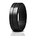 Saco Band Silicone Ring Wedding Bands for Men (Black, 9.5-10 (19.8mm))