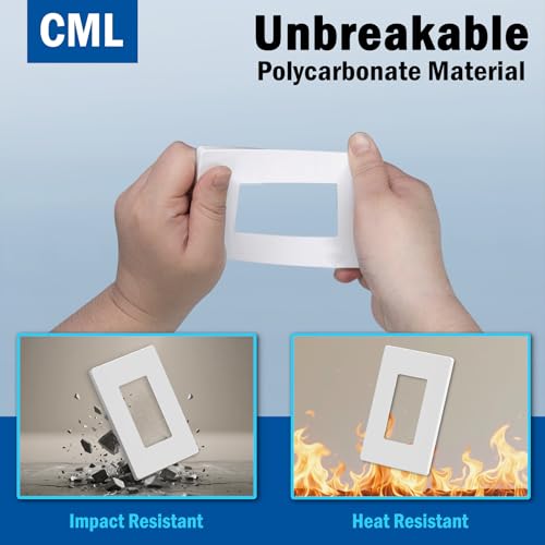 Plaques de commutation de luxe CML blanc mat en polycarbonate haute durabilité sans vis