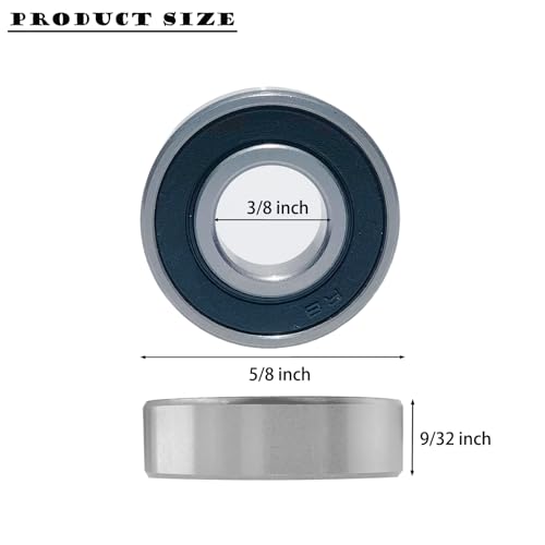 Image of 20 PCS R6-2RS Bearings 3 /8 ID x 7 /8 OD x 9 /32 Width Small Bearings Pre-Lubricated and Double Rubber Sealed Miniature Deep Groove Ball Bearing