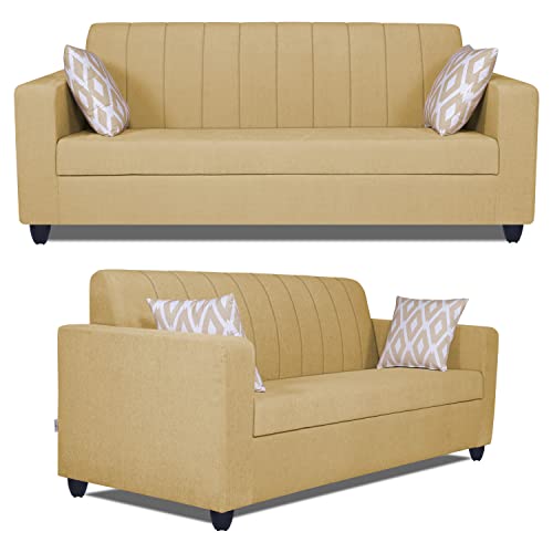 Image of Adorn India Rio Highback 3+1+1 5 Seater Sofa Set (Beige) (3 Year Warranty)