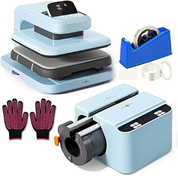 HTVRONT 2 in 1 Heat Press Machine Bundle, Auto Heat Press 2 for Tshirts, A200 Tumbler Heat Press for 15-30oz Straight Tumblers