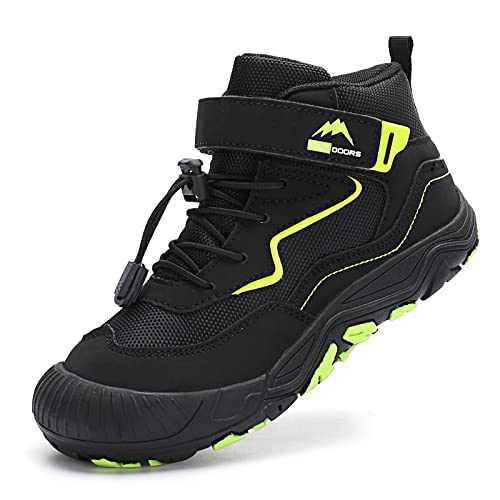 Drecage Kids Water Resistant Hiking Boots, Boys Girls Anti Collision Anti-Skid Walking Outdoor Ankle Adventure Trekking Shoes