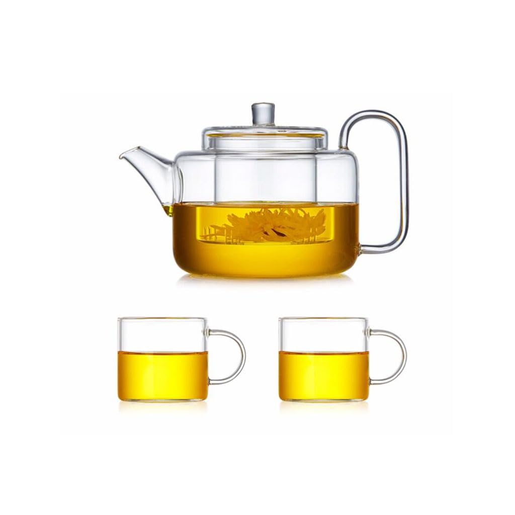 Czajnik do herbaty klasyczny przezroczysty szklany czajniczek do domu duża pojemność herbata owocowa czajnik zestaw do herbaty z uchwytem zaparzacz do herbaty 1050 ml łatwy w użyciu (z