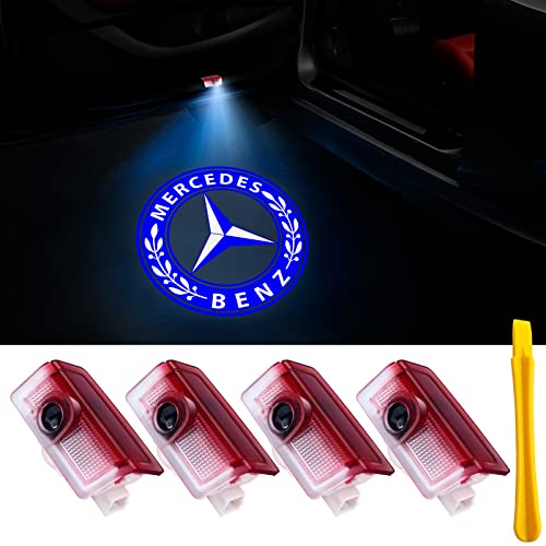 4Pcs Car Door Light Logo For Partial Mercedes Benz A-Class W176, B W246, C W205, E W212 W213, M W166, G, Amg E63 C63, Not For All Model Year #TOP6