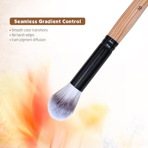 Image of Isomars Studium Blending Brush - Set of 6 - Professional Artist Brushes for Soft Blending & Shading Ideal for Watercolor, Acrylic, Oil Painting and Ink Transitions - Sizes - 1,2,4,6,8,10