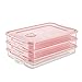 HoveeLuty Kühlschrank Lebensmittelhalter Dumpling Storage Box Case Food Organizer Tablett Einschichtstapel Mit Deckel Plastik Pink 3pcs !!