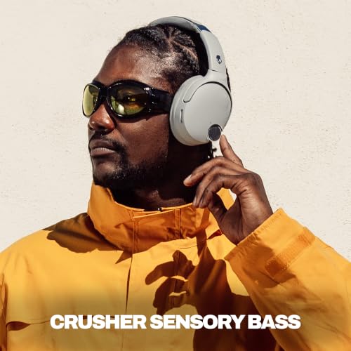 Image of Skullcandy Crusher 1080 ANC Headphones with Sound by Bose - Cement | Multi-Sensory Bass, Active Noise Cancelling, Bose Audio Technologies, 60 Hours Battery, Microphone, Travel, Music, Commuting