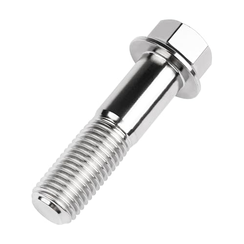 Image of Titanium Bolt M12 30 35 40 45 50 55 60 65 70 75 80 85 90mm Hex Small Flange Head for Motorcycle Car Modification Pack of 4 (M12x45mm Pitch 1.5, Silver)