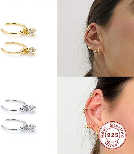 イヤリングセット 注文 ZX Plata de Ley 925 ピアス Oreja クリップオンイヤリング 女性