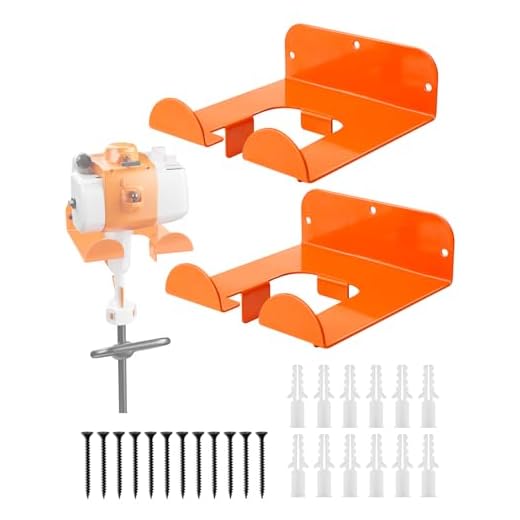 KeeTidy Weed Eater Hanger for Wall, 2 Pack Heavy Duty Weed Wacker Hooks for Garage Organization, Garden Tool Storage Rack Trimmer Mount for Shed, Yard Tool Organizer
