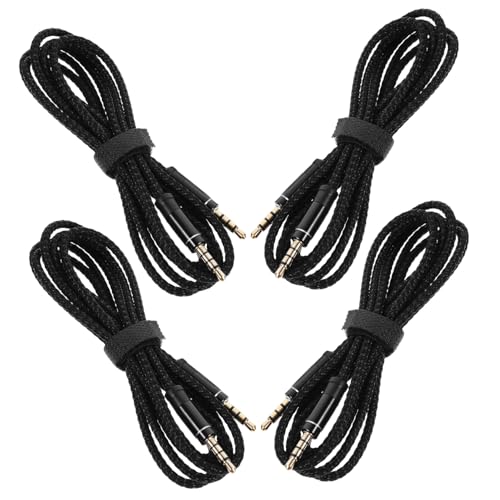 Gatuida Câble Audio Auxiliaire 3,5 Mm Mâle-Mâle 4 Pièces Nylon Tressé 1,5 M pour Casque Tablette PC Haut-Parleurs Compatibilité Transmission du Signal Fiable