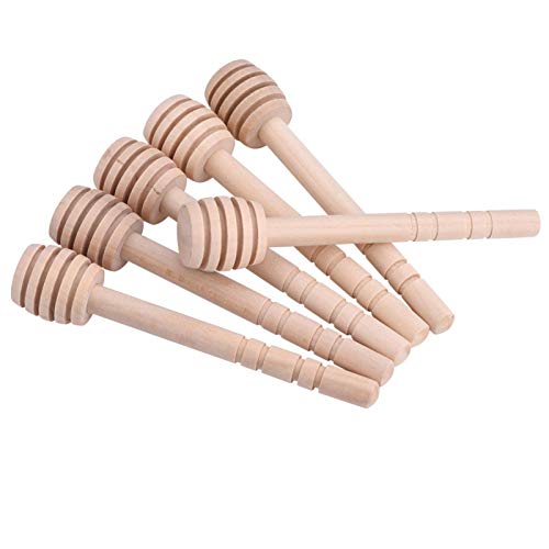 50 unids/set palo de cuchara de miel, cuchara de miel de madera Mini palos de panal de madera Mini cuchara de miel de mermelada de madera para el hogar para melaza de jarabe de miel(10cm)