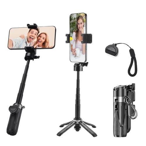 Aurive 360° Selfie Stick Tripod w/Wireless Remote - Portable Phone Stand for iPhone Android, Photos Live Stream Video