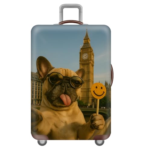 Funda para Maleta con Estampado Animal,Gato Perro Material EláStico Premium Fundas Maletas,Lavable Y Resistente A ArañAzos,Luggage Cover,PequeñA,Mediana,Grande,Extragrande (Color 1,L(25-28inch))