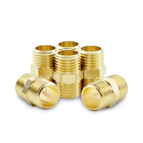 Bwintech 2 Uds 3/4 "macho a 3/4" macho, rosca BSP, conector de pezón hexagonal de latón para conversión de conexión de tubería Cover