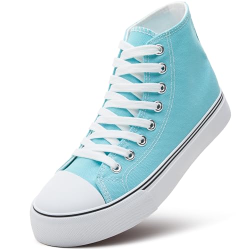 Image of ZGR Womens High Top Canvas Sneakers,Lace-up Canvas Shoes,Casual Tennis Walking Shoes
