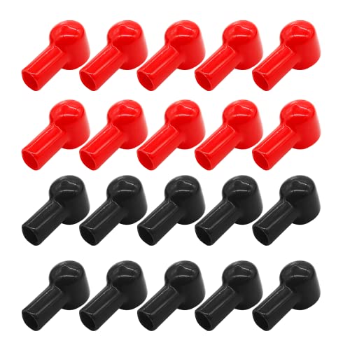 Bonsicoky 20 Pcs Battery Terminal Boots Insulating Covers, Protector Cable Lug Caps Replacement Tools for Auto Marine Commercial