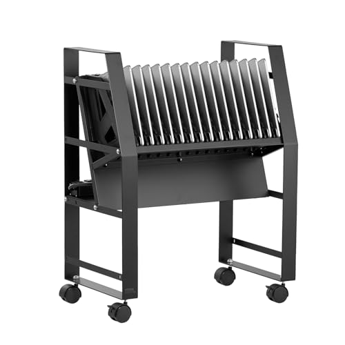 VEVOR Charging Cart, 16 Device Mobile Open Charging Station, Up to 15.6 in Screen Size, Office and Classroom Mobile Charging Cart, for Chromebook, Tablet and Laptop